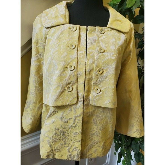 BOB MACKIE Jacket Yellow & Silver Retro SZ 12 - Picture 2 of 12
